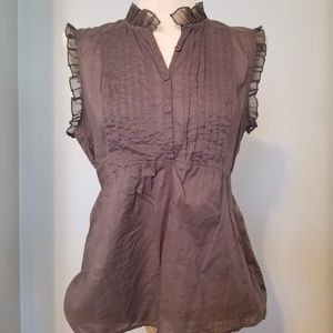 Converse One Star grey blouse with ruffle detail